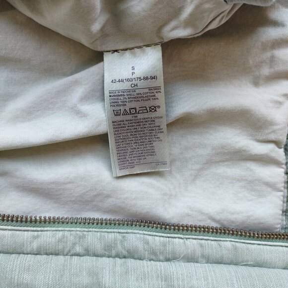 GAP Quilted Utility Jacket Casual Pockets Sage Green Cabincore Rustic Size Small - Picture 12 of 13